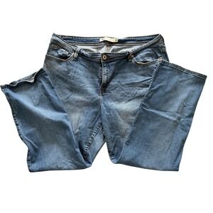Levi's 580 Straight Light Denim Jeans Women's Size‎ 20w Defined Waist Distressed